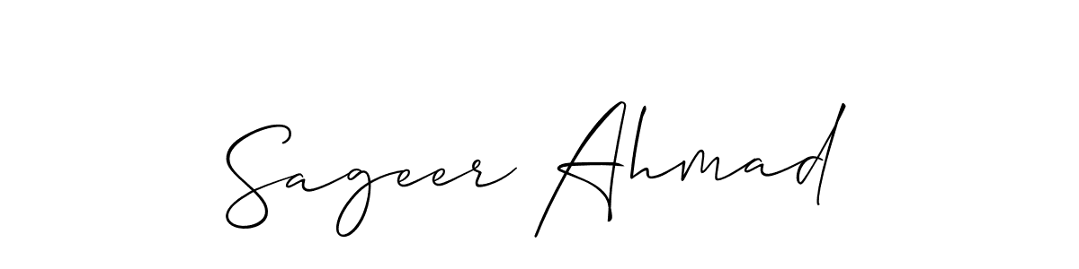 How to Draw Sageer Ahmad signature style? Allison_Script is a latest design signature styles for name Sageer Ahmad. Sageer Ahmad signature style 2 images and pictures png