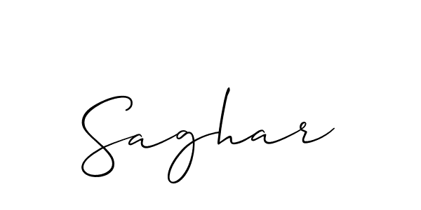 Use a signature maker to create a handwritten signature online. With this signature software, you can design (Allison_Script) your own signature for name Saghar. Saghar signature style 2 images and pictures png