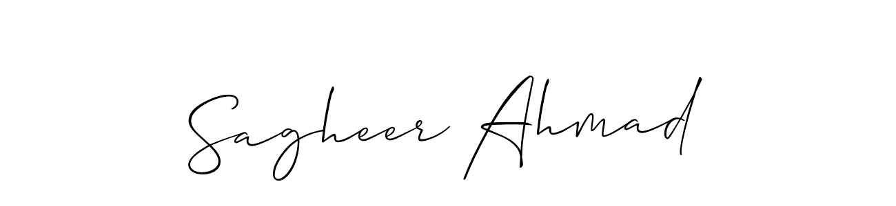 This is the best signature style for the Sagheer Ahmad name. Also you like these signature font (Allison_Script). Mix name signature. Sagheer Ahmad signature style 2 images and pictures png