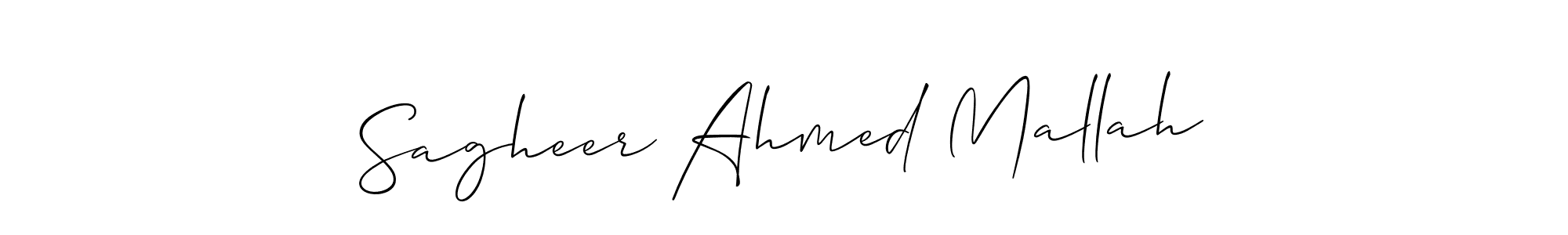 if you are searching for the best signature style for your name Sagheer Ahmed Mallah. so please give up your signature search. here we have designed multiple signature styles  using Allison_Script. Sagheer Ahmed Mallah signature style 2 images and pictures png
