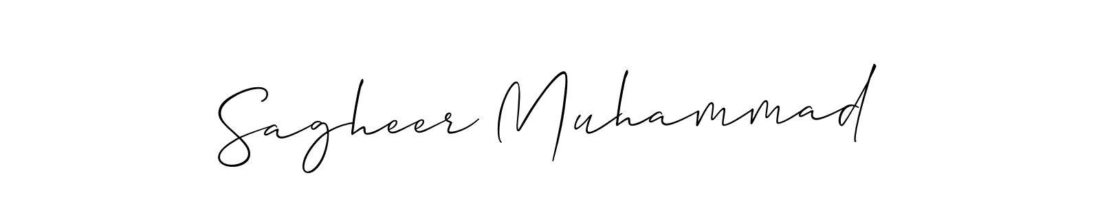 Make a beautiful signature design for name Sagheer Muhammad. With this signature (Allison_Script) style, you can create a handwritten signature for free. Sagheer Muhammad signature style 2 images and pictures png