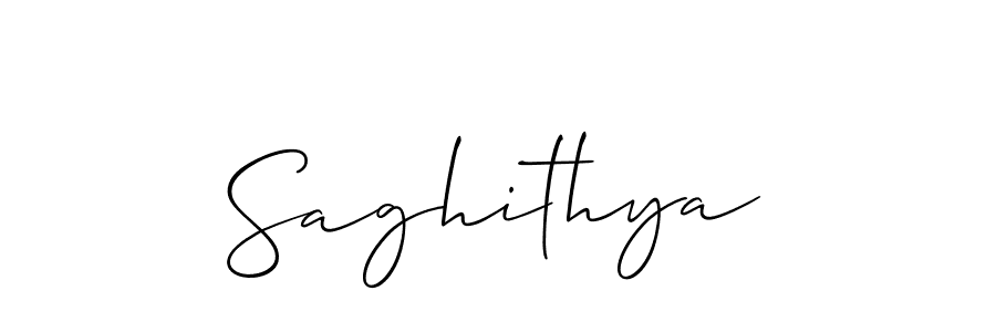 Design your own signature with our free online signature maker. With this signature software, you can create a handwritten (Allison_Script) signature for name Saghithya. Saghithya signature style 2 images and pictures png