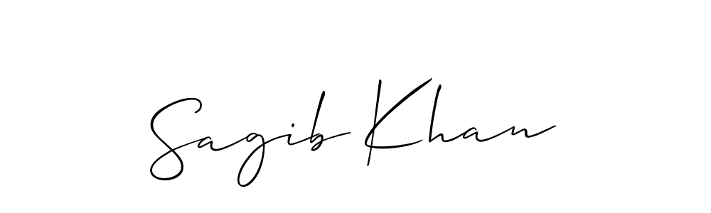 Allison_Script is a professional signature style that is perfect for those who want to add a touch of class to their signature. It is also a great choice for those who want to make their signature more unique. Get Sagib Khan name to fancy signature for free. Sagib Khan signature style 2 images and pictures png