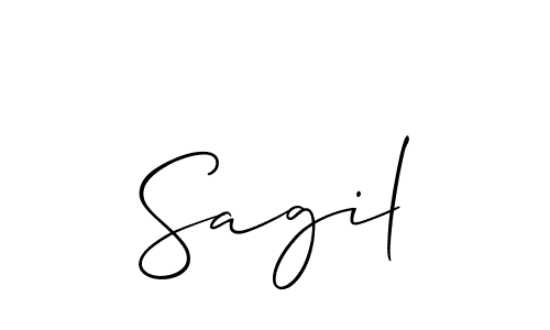 How to make Sagil signature? Allison_Script is a professional autograph style. Create handwritten signature for Sagil name. Sagil signature style 2 images and pictures png