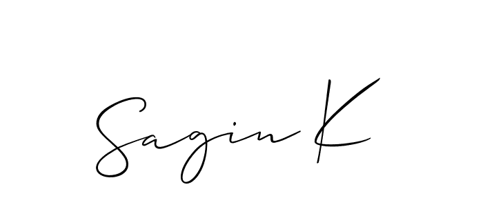 Also we have Sagin K name is the best signature style. Create professional handwritten signature collection using Allison_Script autograph style. Sagin K signature style 2 images and pictures png