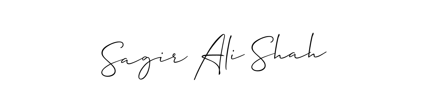 Create a beautiful signature design for name Sagir Ali Shah. With this signature (Allison_Script) fonts, you can make a handwritten signature for free. Sagir Ali Shah signature style 2 images and pictures png