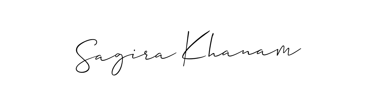 How to make Sagira Khanam name signature. Use Allison_Script style for creating short signs online. This is the latest handwritten sign. Sagira Khanam signature style 2 images and pictures png