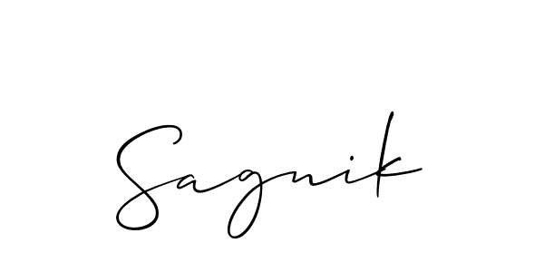 How to make Sagnik name signature. Use Allison_Script style for creating short signs online. This is the latest handwritten sign. Sagnik signature style 2 images and pictures png