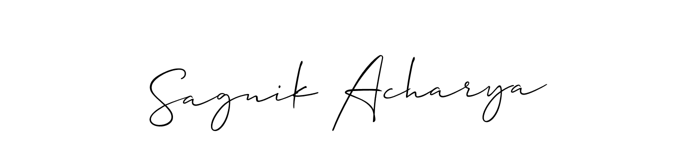 Use a signature maker to create a handwritten signature online. With this signature software, you can design (Allison_Script) your own signature for name Sagnik Acharya. Sagnik Acharya signature style 2 images and pictures png