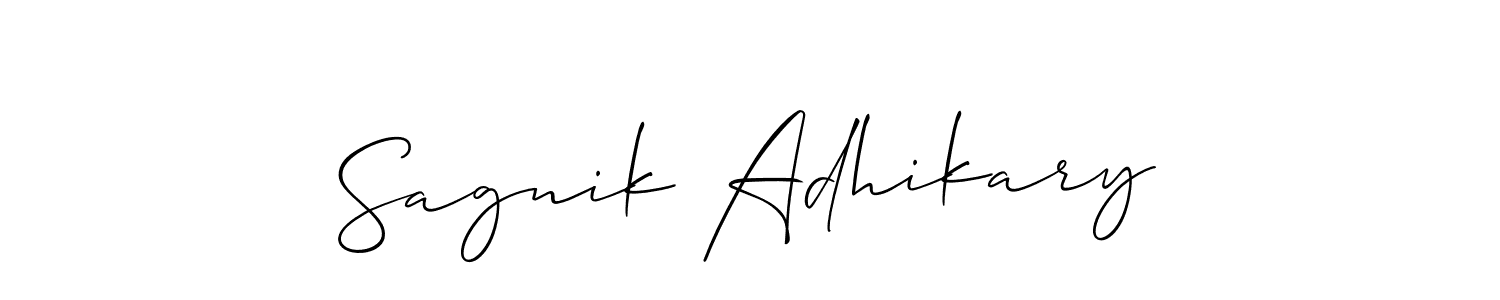 How to Draw Sagnik Adhikary signature style? Allison_Script is a latest design signature styles for name Sagnik Adhikary. Sagnik Adhikary signature style 2 images and pictures png