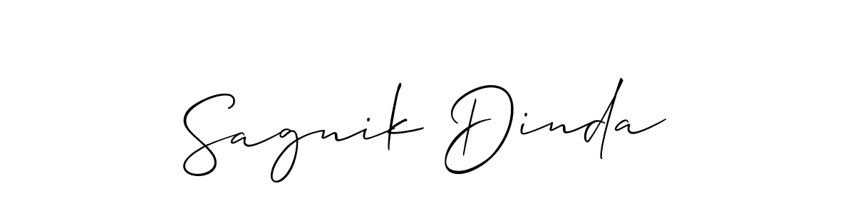 It looks lik you need a new signature style for name Sagnik Dinda. Design unique handwritten (Allison_Script) signature with our free signature maker in just a few clicks. Sagnik Dinda signature style 2 images and pictures png