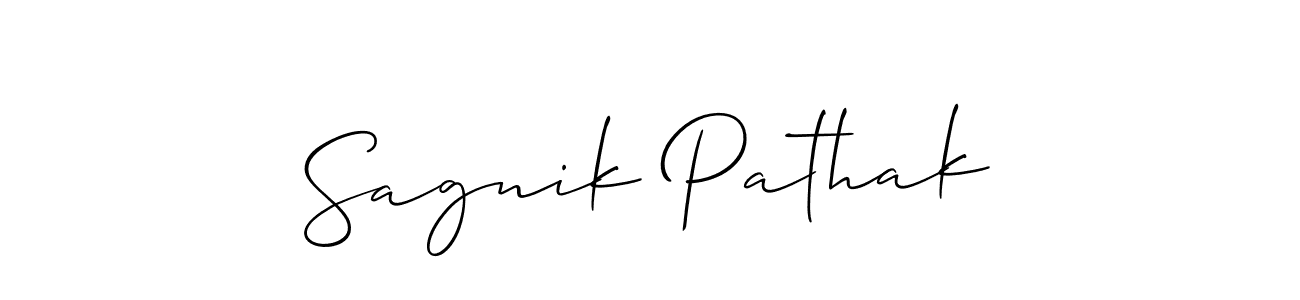 Sagnik Pathak stylish signature style. Best Handwritten Sign (Allison_Script) for my name. Handwritten Signature Collection Ideas for my name Sagnik Pathak. Sagnik Pathak signature style 2 images and pictures png