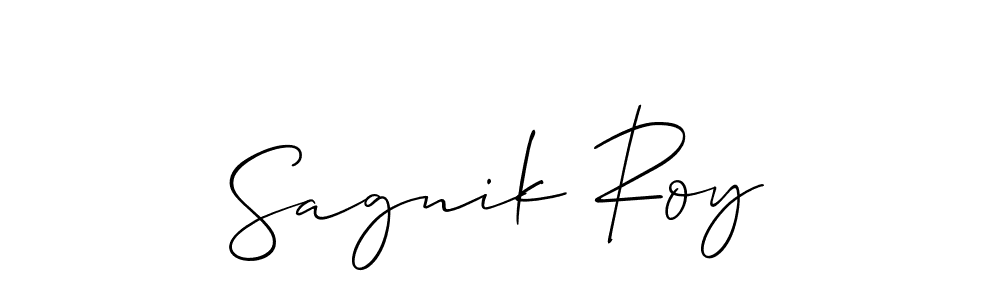 The best way (Allison_Script) to make a short signature is to pick only two or three words in your name. The name Sagnik Roy include a total of six letters. For converting this name. Sagnik Roy signature style 2 images and pictures png