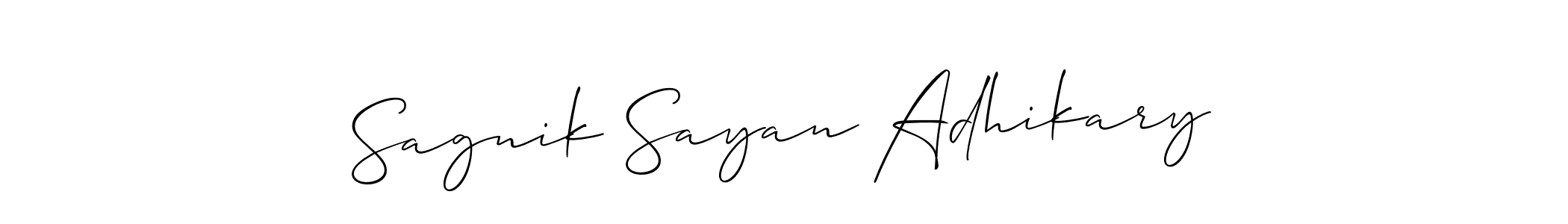 Design your own signature with our free online signature maker. With this signature software, you can create a handwritten (Allison_Script) signature for name Sagnik Sayan Adhikary. Sagnik Sayan Adhikary signature style 2 images and pictures png