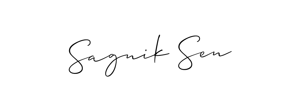 Make a beautiful signature design for name Sagnik Sen. With this signature (Allison_Script) style, you can create a handwritten signature for free. Sagnik Sen signature style 2 images and pictures png