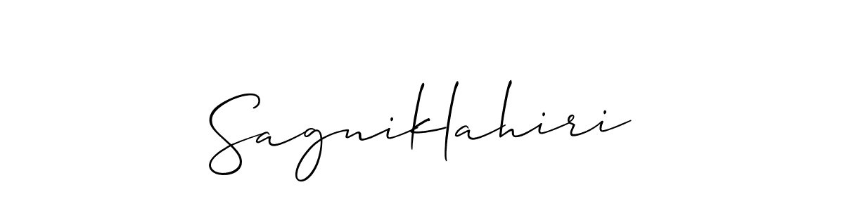 Make a beautiful signature design for name Sagniklahiri. With this signature (Allison_Script) style, you can create a handwritten signature for free. Sagniklahiri signature style 2 images and pictures png