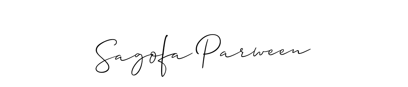 Make a short Sagofa Parween signature style. Manage your documents anywhere anytime using Allison_Script. Create and add eSignatures, submit forms, share and send files easily. Sagofa Parween signature style 2 images and pictures png