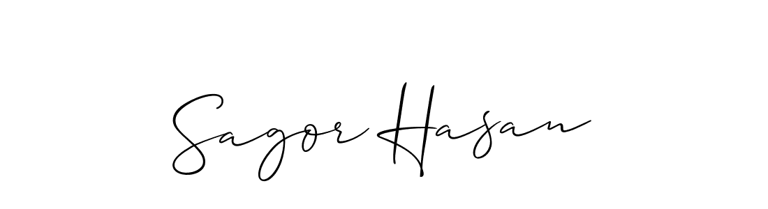 Create a beautiful signature design for name Sagor Hasan. With this signature (Allison_Script) fonts, you can make a handwritten signature for free. Sagor Hasan signature style 2 images and pictures png