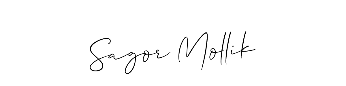 How to make Sagor Mollik name signature. Use Allison_Script style for creating short signs online. This is the latest handwritten sign. Sagor Mollik signature style 2 images and pictures png