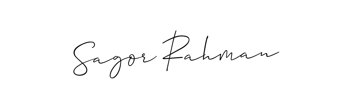 How to make Sagor Rahman name signature. Use Allison_Script style for creating short signs online. This is the latest handwritten sign. Sagor Rahman signature style 2 images and pictures png