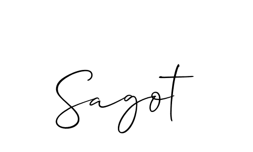 Design your own signature with our free online signature maker. With this signature software, you can create a handwritten (Allison_Script) signature for name Sagot. Sagot signature style 2 images and pictures png