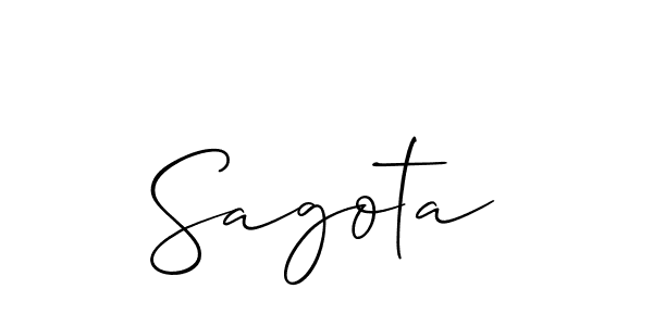 Use a signature maker to create a handwritten signature online. With this signature software, you can design (Allison_Script) your own signature for name Sagota. Sagota signature style 2 images and pictures png