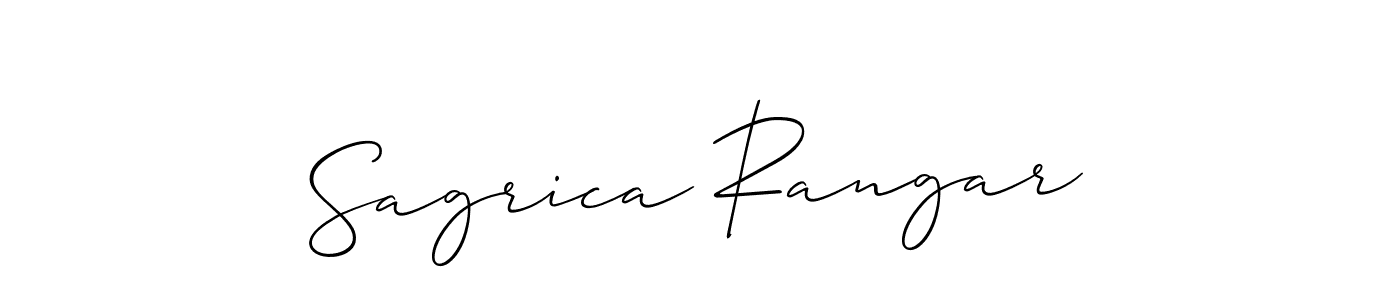 Use a signature maker to create a handwritten signature online. With this signature software, you can design (Allison_Script) your own signature for name Sagrica Rangar. Sagrica Rangar signature style 2 images and pictures png