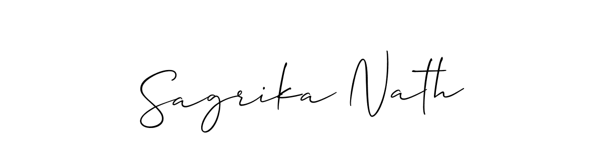 How to make Sagrika Nath name signature. Use Allison_Script style for creating short signs online. This is the latest handwritten sign. Sagrika Nath signature style 2 images and pictures png