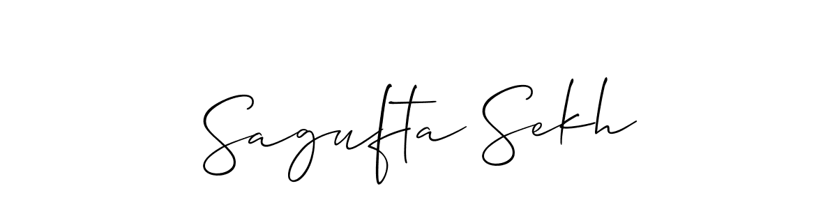 Allison_Script is a professional signature style that is perfect for those who want to add a touch of class to their signature. It is also a great choice for those who want to make their signature more unique. Get Sagufta Sekh name to fancy signature for free. Sagufta Sekh signature style 2 images and pictures png