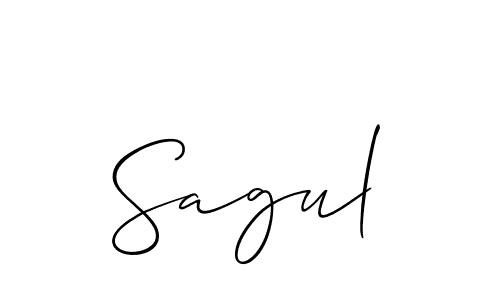 How to Draw Sagul signature style? Allison_Script is a latest design signature styles for name Sagul. Sagul signature style 2 images and pictures png