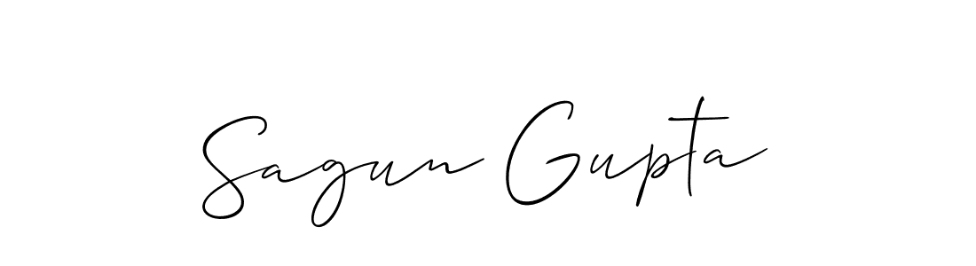 Allison_Script is a professional signature style that is perfect for those who want to add a touch of class to their signature. It is also a great choice for those who want to make their signature more unique. Get Sagun Gupta name to fancy signature for free. Sagun Gupta signature style 2 images and pictures png