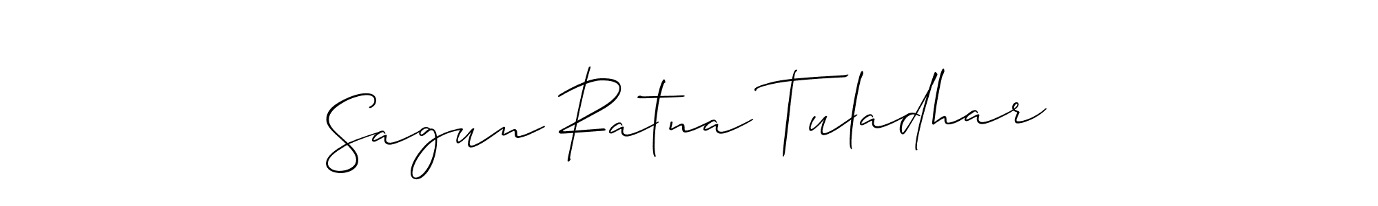 This is the best signature style for the Sagun Ratna Tuladhar name. Also you like these signature font (Allison_Script). Mix name signature. Sagun Ratna Tuladhar signature style 2 images and pictures png