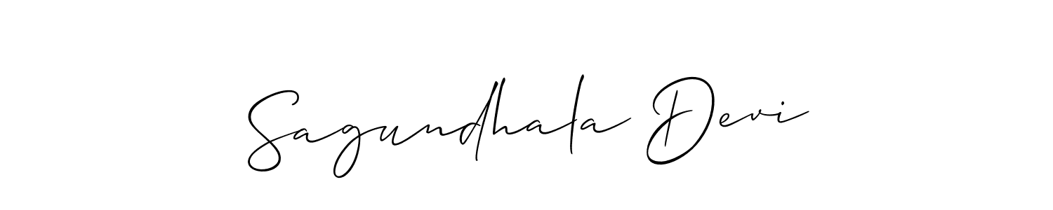 It looks lik you need a new signature style for name Sagundhala Devi. Design unique handwritten (Allison_Script) signature with our free signature maker in just a few clicks. Sagundhala Devi signature style 2 images and pictures png