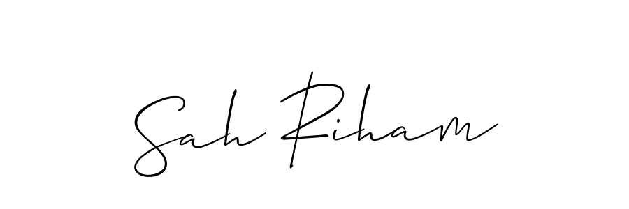 Make a short Sah Riham signature style. Manage your documents anywhere anytime using Allison_Script. Create and add eSignatures, submit forms, share and send files easily. Sah Riham signature style 2 images and pictures png