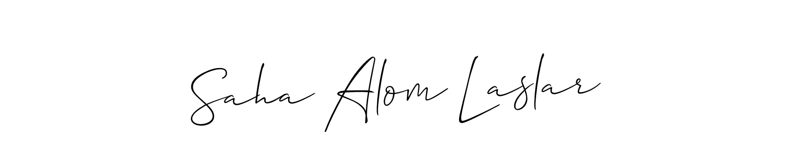 Saha Alom Laslar stylish signature style. Best Handwritten Sign (Allison_Script) for my name. Handwritten Signature Collection Ideas for my name Saha Alom Laslar. Saha Alom Laslar signature style 2 images and pictures png