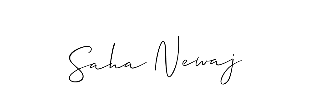 How to make Saha Newaj name signature. Use Allison_Script style for creating short signs online. This is the latest handwritten sign. Saha Newaj signature style 2 images and pictures png