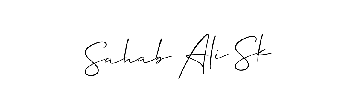 Also You can easily find your signature by using the search form. We will create Sahab Ali Sk name handwritten signature images for you free of cost using Allison_Script sign style. Sahab Ali Sk signature style 2 images and pictures png