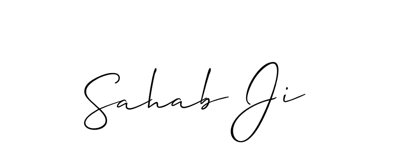 How to Draw Sahab Ji signature style? Allison_Script is a latest design signature styles for name Sahab Ji. Sahab Ji signature style 2 images and pictures png