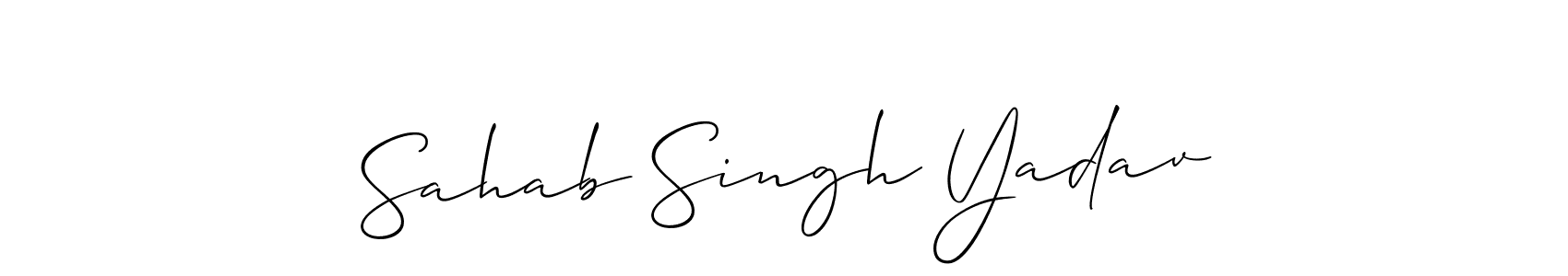 How to make Sahab Singh Yadav name signature. Use Allison_Script style for creating short signs online. This is the latest handwritten sign. Sahab Singh Yadav signature style 2 images and pictures png