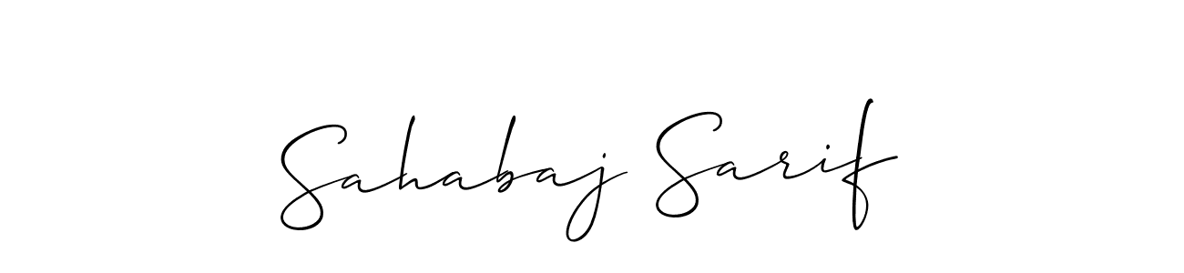It looks lik you need a new signature style for name Sahabaj Sarif. Design unique handwritten (Allison_Script) signature with our free signature maker in just a few clicks. Sahabaj Sarif signature style 2 images and pictures png
