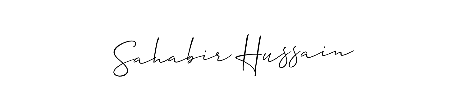 Use a signature maker to create a handwritten signature online. With this signature software, you can design (Allison_Script) your own signature for name Sahabir Hussain. Sahabir Hussain signature style 2 images and pictures png