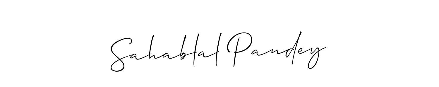 Use a signature maker to create a handwritten signature online. With this signature software, you can design (Allison_Script) your own signature for name Sahablal Pandey. Sahablal Pandey signature style 2 images and pictures png