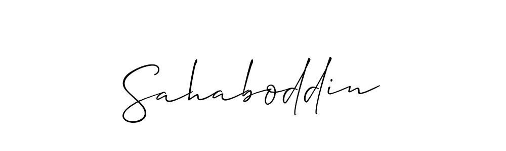 Use a signature maker to create a handwritten signature online. With this signature software, you can design (Allison_Script) your own signature for name Sahaboddin. Sahaboddin signature style 2 images and pictures png