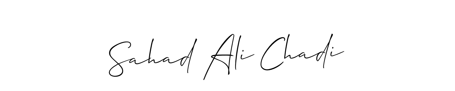 Similarly Allison_Script is the best handwritten signature design. Signature creator online .You can use it as an online autograph creator for name Sahad Ali Chadi. Sahad Ali Chadi signature style 2 images and pictures png