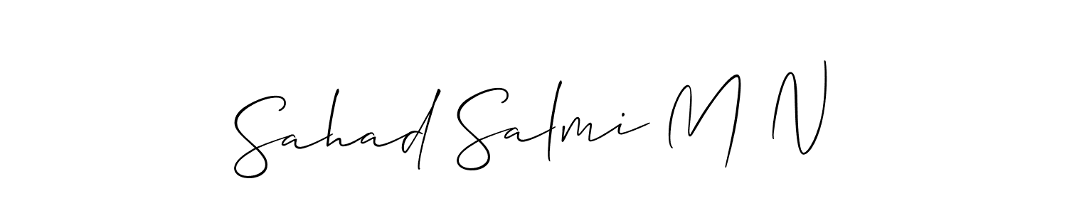 Create a beautiful signature design for name Sahad Salmi M N. With this signature (Allison_Script) fonts, you can make a handwritten signature for free. Sahad Salmi M N signature style 2 images and pictures png