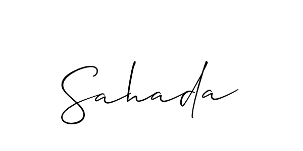 Design your own signature with our free online signature maker. With this signature software, you can create a handwritten (Allison_Script) signature for name Sahada. Sahada signature style 2 images and pictures png