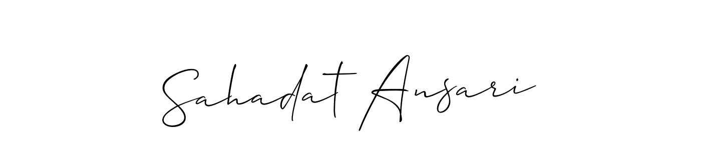 Create a beautiful signature design for name Sahadat Ansari. With this signature (Allison_Script) fonts, you can make a handwritten signature for free. Sahadat Ansari signature style 2 images and pictures png