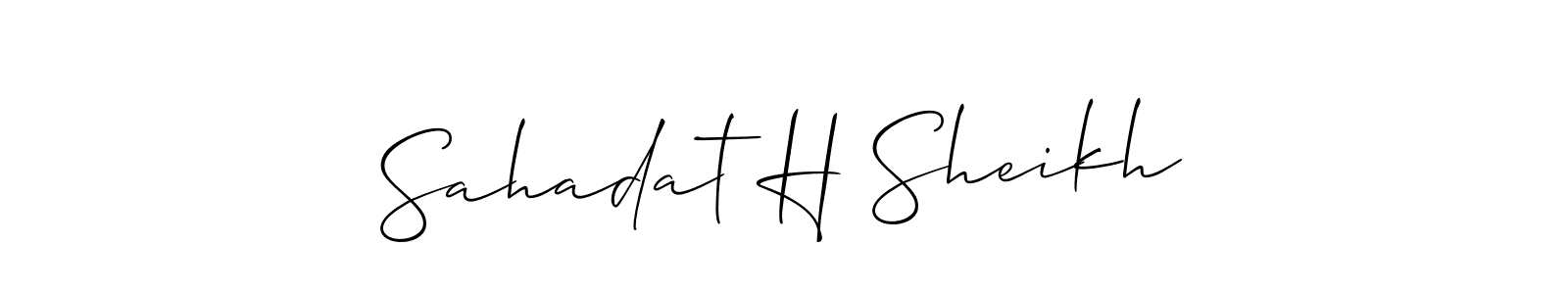 This is the best signature style for the Sahadat H Sheikh name. Also you like these signature font (Allison_Script). Mix name signature. Sahadat H Sheikh signature style 2 images and pictures png