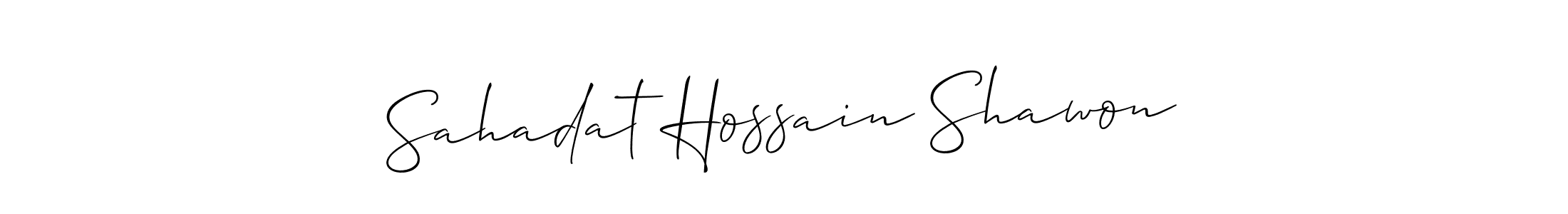 Make a short Sahadat Hossain Shawon signature style. Manage your documents anywhere anytime using Allison_Script. Create and add eSignatures, submit forms, share and send files easily. Sahadat Hossain Shawon signature style 2 images and pictures png