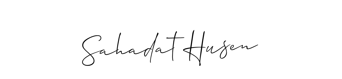 How to Draw Sahadat Husen signature style? Allison_Script is a latest design signature styles for name Sahadat Husen. Sahadat Husen signature style 2 images and pictures png